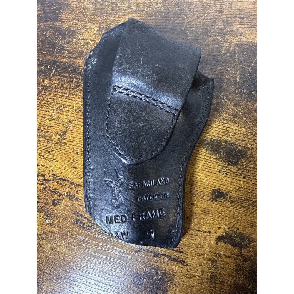 Safariland 5 Black Leather OWB Holster Smith & Wesson Medium Frame Revolver 4in